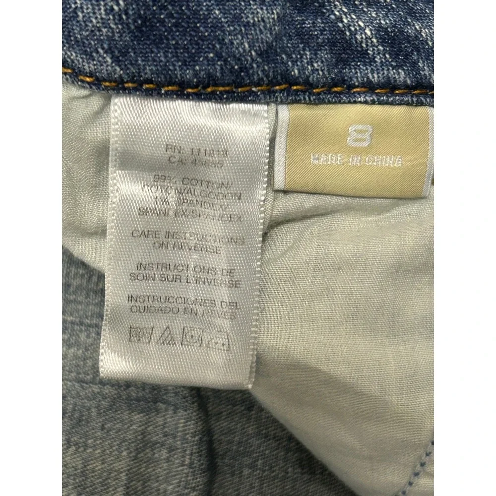 Michael Kors Denim Shorts Womens Size 8 Studded Raw Hem Cutoff Casual Stretch